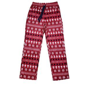 Holiday Snowman Sleepwear Pajama Pants Womens S Red Plush Christmas Tree NWOT